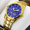 Watch Metal Alloy Rose Gold Round Quartz Automatic Movement Hollow Luminous Waterproof Business Style For Men