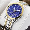 Watch Metal Alloy Rose Gold Round Quartz Automatic Movement Hollow Luminous Waterproof Business Style For Men
