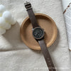 Watch Metal Plastic Mirror Imitation Leather Round Dial Retro Casual Style Women's