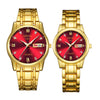 Watch Metal Round Case Fine Steel Strap Stainless Steel Buckle Simple Style Waterproof Luminous Calendar Quartz Couple's