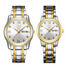 Watch Metal Round Case Fine Steel Strap Stainless Steel Buckle Simple Style Waterproof Luminous Calendar Quartz Couple's