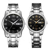 Watch Metal Round Case Fine Steel Strap Stainless Steel Buckle Simple Style Waterproof Luminous Calendar Quartz Couple's