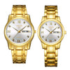 Watch Metal Round Case Fine Steel Strap Stainless Steel Buckle Simple Style Waterproof Luminous Calendar Quartz Couple's