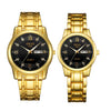 Watch Metal Round Case Fine Steel Strap Stainless Steel Buckle Simple Style Waterproof Luminous Calendar Quartz Couple's