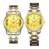 Watch Metal Round Case Fine Steel Strap Stainless Steel Buckle Simple Style Waterproof Luminous Calendar Quartz Couple's