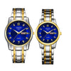 Watch Metal Round Case Fine Steel Strap Stainless Steel Buckle Simple Style Waterproof Luminous Calendar Quartz Couple's
