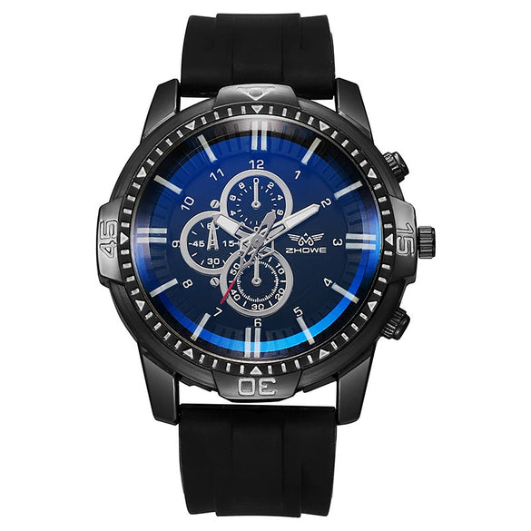 Watch Silicone Sapphire Glass Round Business Style Alloy Stainless Steel