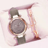 Watch Silver Pink Rhinestone Round Dial Plastic Case Imitation Leather Strap Women's Casual