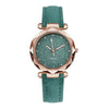 Watch Silver Pink Rhinestone Round Dial Plastic Case Imitation Leather Strap Women's Casual