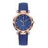 Watch Silver Pink Rhinestone Round Dial Plastic Case Imitation Leather Strap Women's Casual