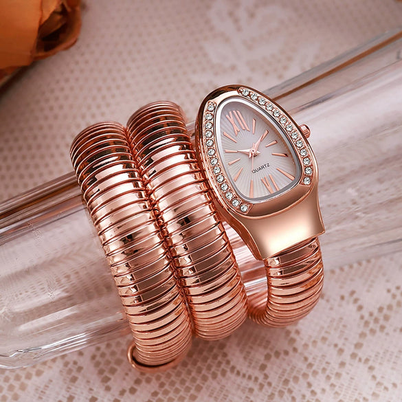 Watch Snakeshaped Alloy Stainless Steel Oval Bracelet Quartz