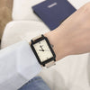 Watch Square Pu Strap Alloy Case Ordinary Glass Mirror Leisure Style For Women And Middle School Students