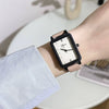 Watch Square Pu Strap Alloy Case Ordinary Glass Mirror Leisure Style For Women And Middle School Students