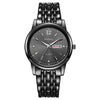 Watch Stainless Steel Alloy Business Round Quartz Display Calendar Week