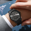 Watch Stainless Steel Alloy Business Round Quartz Display Calendar Week