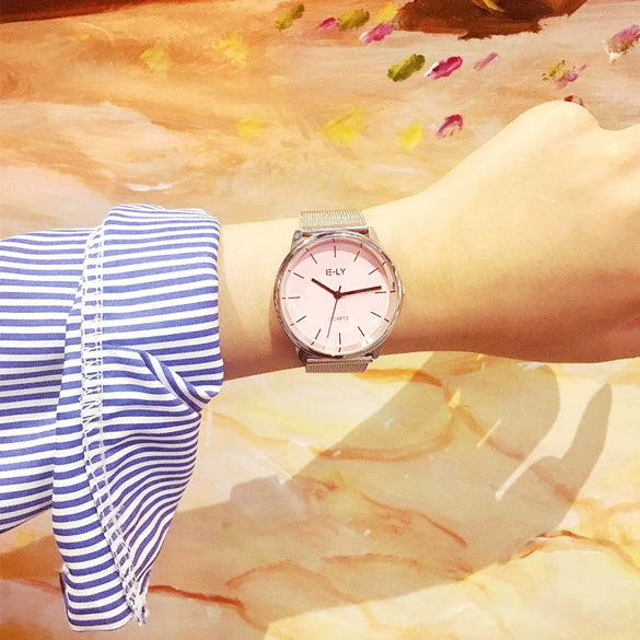Watch Stainless Steel Alloy Strap Round Casual Quartz