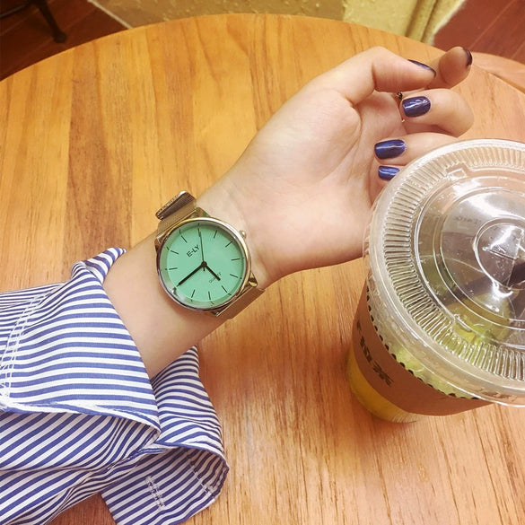 Watch Stainless Steel Alloy Strap Round Casual Quartz