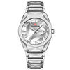 Watch Stainless Steel Band Business Casual Men's Rhombus Dial Waterproof Mineral Reinforced Glass Mirror Butterfly Double Snap Buckle