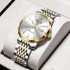 Watch Stainless Steel Mineral Strengthened Glass Mirror Business Style Printed Logo Waterproof
