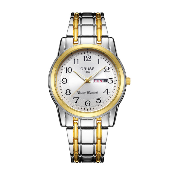 Watch Stainless Steel Round Automatic Waterproof Luminous Quartz Fashion Couple Watch