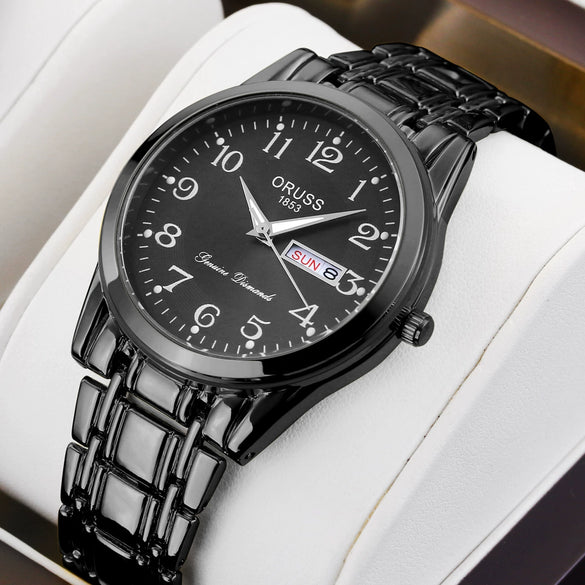 Watch Stainless Steel Round Automatic Waterproof Luminous Quartz Fashion Couple Watch