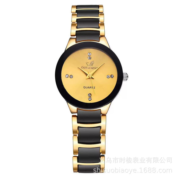 Watch Steel Alloy Diamondencrusted Round Quartz Men's And Women's