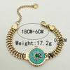 Watch Strap Chain Bracelet Stainless Steel Geometric Pattern 14K Gold Plated
