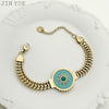 Watch Strap Chain Bracelet Stainless Steel Geometric Pattern 14K Gold Plated