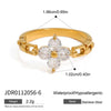 Watch Strap Ring Stainless Steel Geometric Design Electroplating Jewelry For Women