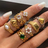 Watch Strap Ring Stainless Steel Geometric Design Electroplating Jewelry For Women