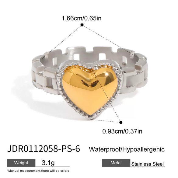 Watch Strap Ring Stainless Steel Geometric Design Electroplating Jewelry For Women