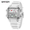 Watch Tpu Steel Strip Abs Square Business Versatile Casual Sporty Fashion Light Luxury Chic Highend Multifunction Temperature Measurement Alarm Clock Sports Waterproof