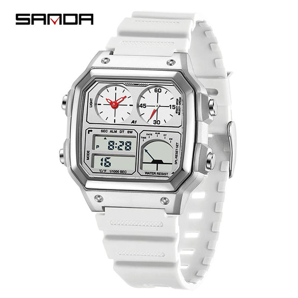 Watch Tpu Steel Strip Abs Square Business Versatile Casual Sporty Fashion Light Luxury Chic Highend Multifunction Temperature Measurement Alarm Clock Sports Waterproof