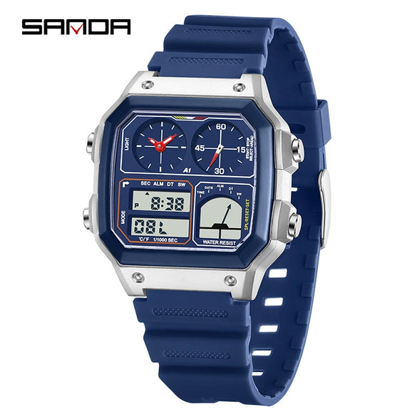 Watch Tpu Steel Strip Abs Square Business Versatile Casual Sporty Fashion Light Luxury Chic Highend Multifunction Temperature Measurement Alarm Clock Sports Waterproof