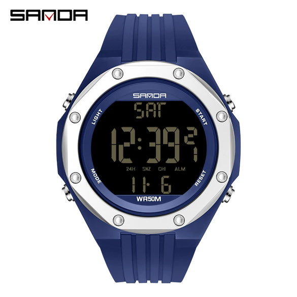 Watch Tpu Zinc Alloy Round Mineral Strengthened Glass Mirror Multifunctional Waterproof Outdoor Sports Electronic