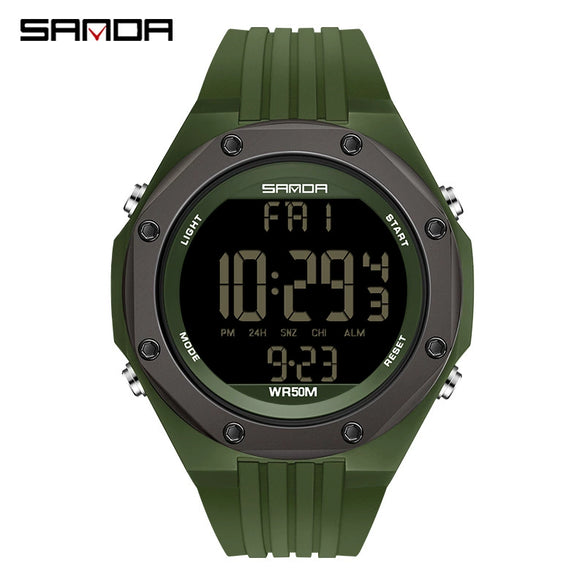 Watch Tpu Zinc Alloy Round Mineral Strengthened Glass Mirror Multifunctional Waterproof Outdoor Sports Electronic