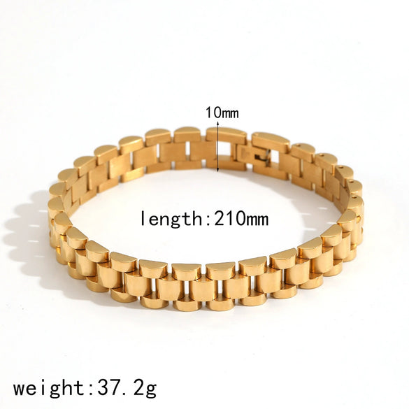 Watch With Stainless Steel Bracelet Geometric Highend Electroplated For Men And Women