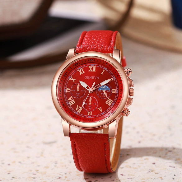 Watch Women's Round Plastic Alloy Pin Buckle Medieval Style Quartz