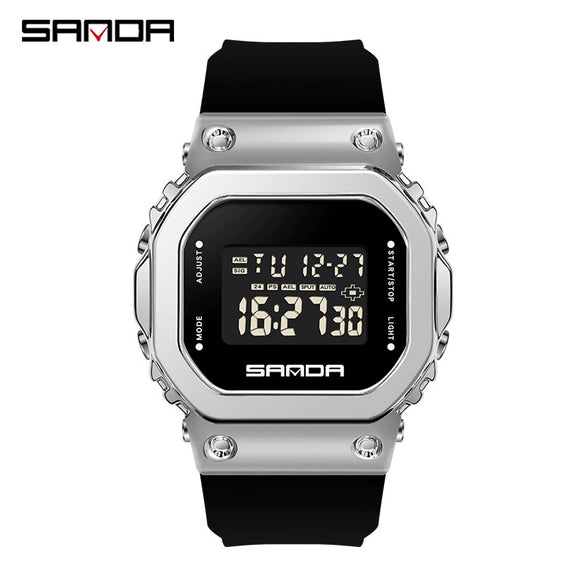Watch Zinc Alloy Square Tpu Mineral Strengthened Mirror Waterproof Fashionable Digital Movement