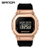 Watch Zinc Alloy Square Tpu Mineral Strengthened Mirror Waterproof Fashionable Digital Movement