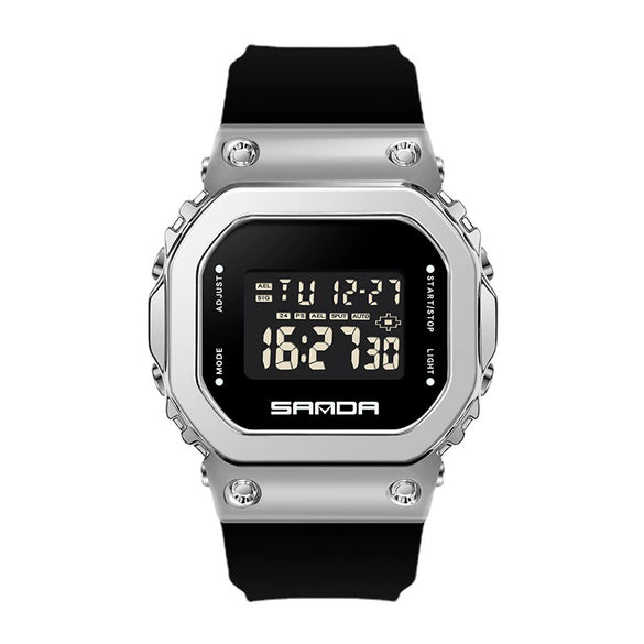 Watch Zinc Alloy Square Tpu Mineral Strengthened Mirror Waterproof Fashionable Digital Movement