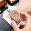 Watches Alloy Case Steel Band Round Dial Quartz Rhinestone