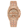 Watches Alloy Case Steel Band Round Dial Quartz Rhinestone