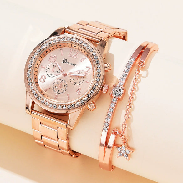 Watches Alloy Strap Sports Style Spiral Crown Horseshoe Buckle Printed Logo Ordinary Glass Mirror