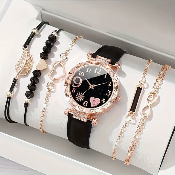 Watches Women's Highend Mechanical And Quartz Watches With Pu Strap Zinc Alloy Case Round Dial