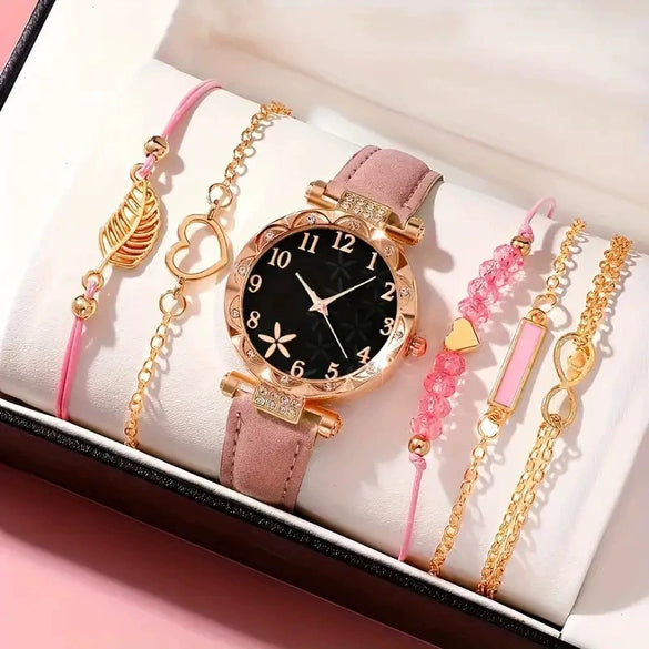 Watches Women's Highend Mechanical And Quartz Watches With Pu Strap Zinc Alloy Case Round Dial