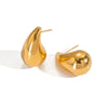 Water Drop Earrings Stainless Steel Geometric Light Luxury Style Electroplated For Women