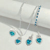 Water Drop Jewelry Set Necklace Earrings Bracelet Ring With Diamond Pendant