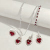 Water Drop Jewelry Set Necklace Earrings Bracelet Ring With Diamond Pendant