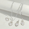 Water Drop Jewelry Set Necklace Earrings Bracelet Ring With Diamond Pendant